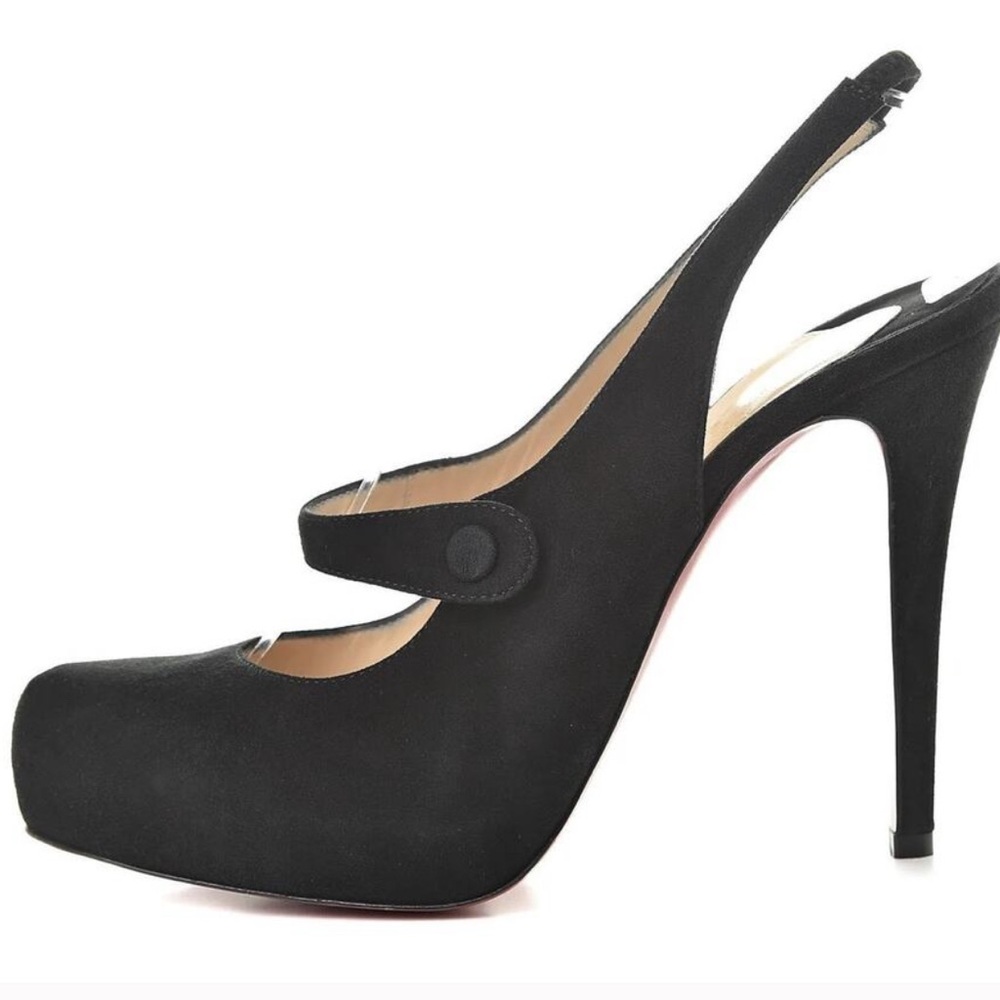 Christian Louboutin Black Platform Slingback Heels - Size 11 (runs small)